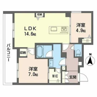 シャーメゾン グリナージュ【0201号室】の間取り