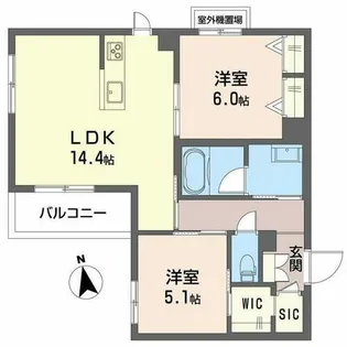 プレミアス鳳II【0302号室】の間取り