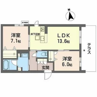プレミアス鳳II【0103号室】の間取り