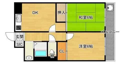 フローライト豊里Ⅰ【2階】の間取り