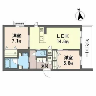 プレミアス鳳II【0303号室】の間取り
