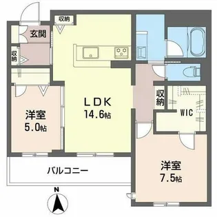 フレシア天王寺【0205号室】の間取り