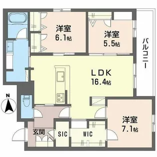 フレシア天王寺【2階】の間取り