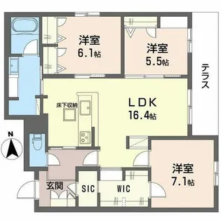 フレシア天王寺【0107号室】の間取り