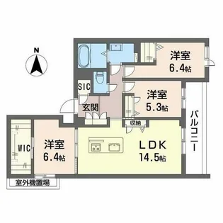 エスペランサ北田辺II【0202号室】の間取り