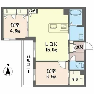 エスペランサ北田辺II【0201号室】の間取り