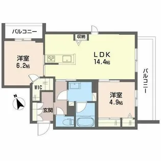シャーメゾン ワイズベル【0205号室】の間取り