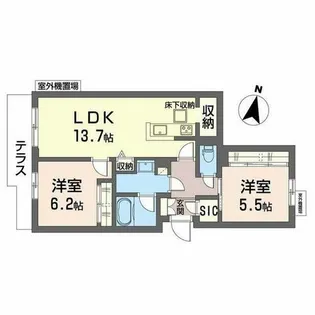 シャーメゾン 爽【0101号室】の間取り