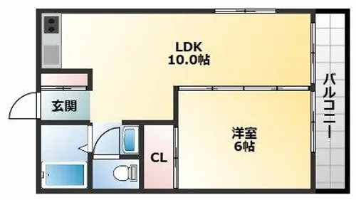 グローリィハイツ八戸ノ里【1階】の間取り
