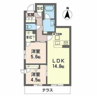 シャーメゾン ラト ファミリア【0102号室】の間取り