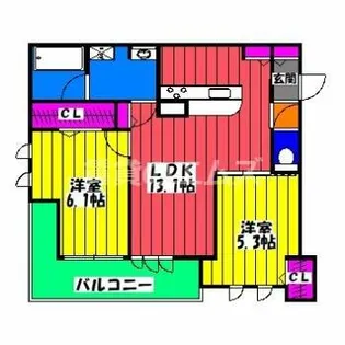 GrandValley博多【101号室】の間取り