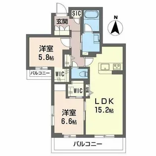 シャーメゾン ラト ファミリア【0202号室】の間取り