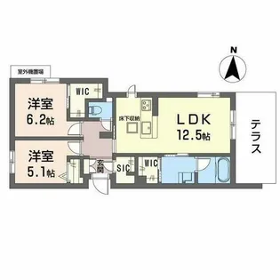 シャーメゾン ラト ファミリア【0105号室】の間取り