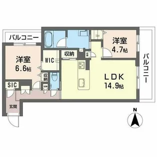 テラッセ奈良公園【0205号室】の間取り