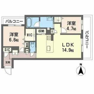 テラッセ奈良公園【0305号室】の間取り