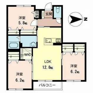 グランシャリオ野々宮【0203号室】の間取り