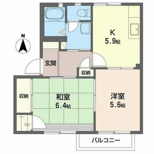 テラス花水木【2階】の間取り
