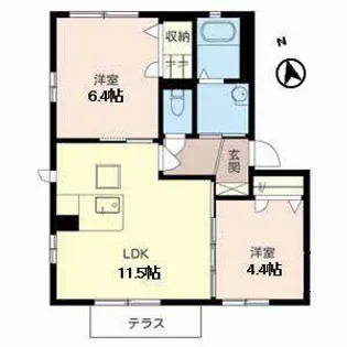 コート パルA・B【1階】の間取り