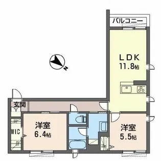 メゾンシュシュ【2階】の間取り