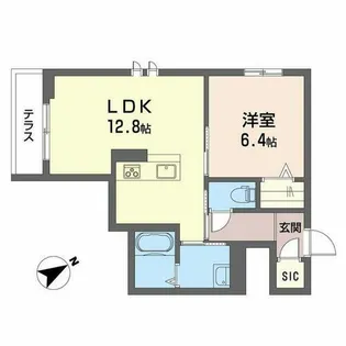 ヴィーエ【0103号室】の間取り