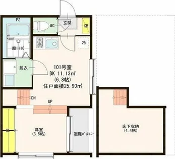 ハーモニーテラス松葉町V【1階】の間取り