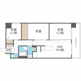 テン・フォーティ【9階】の間取り