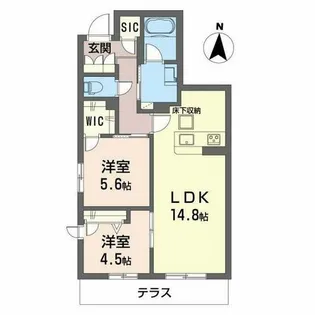 シャーメゾン ラト ファミリア【1階】の間取り