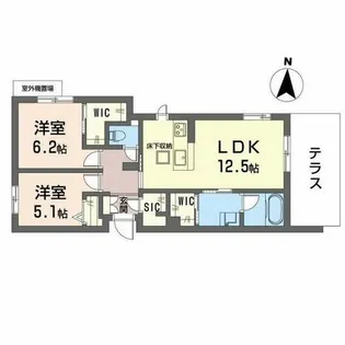 シャーメゾン ラト ファミリア【1階】の間取り