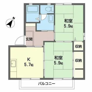 メゾンソレーユII【2階】の間取り