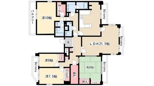 アビタシオン泉【1101号室】の間取り
