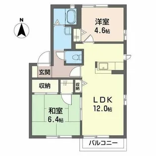 ウイングA・B【2階】の間取り