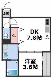 グランツ喜連【1階】の間取り
