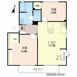 エスポワールホリⅡ【2階】の間取り
