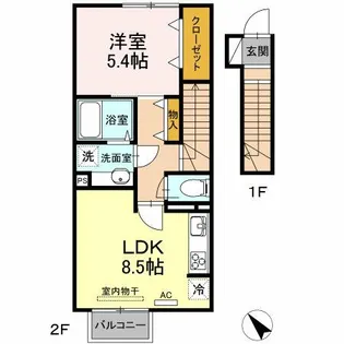 Une beau palais(エヌボーパレ)【2階】の間取り