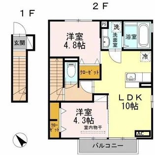 アルウェット【2階】の間取り