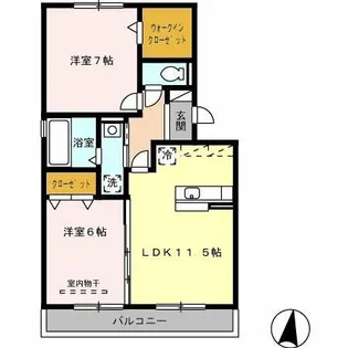 ウィステリア中吉田Ⅲ【2階】の間取り