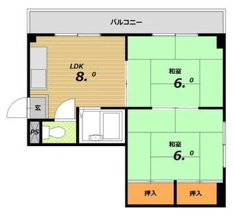 兵庫県神戸市須磨区大黒町1丁目【マンション】の間取り