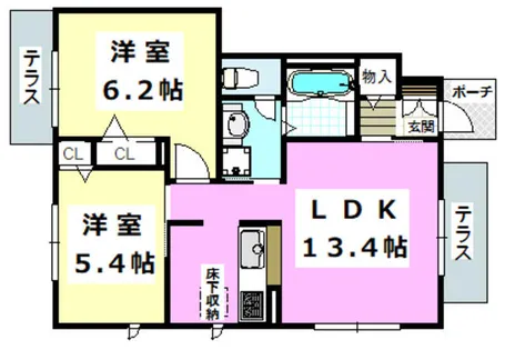 アルバカーサA棟【101号室】の間取り