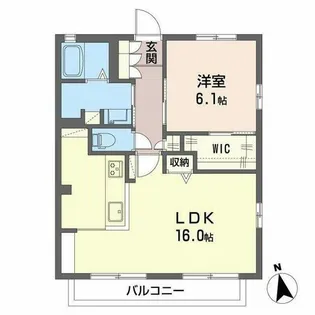 ボヌールハイツ【0201号室】の間取り