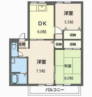 楠葉丘ハイツ I・II【1202号室】の間取り
