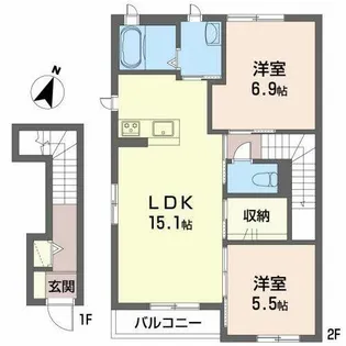 シャーメゾン山之上【0203号室】の間取り