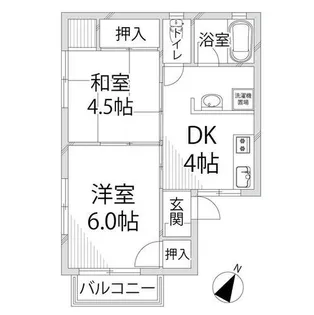 シティハイムハーモニックス【1階】の間取り