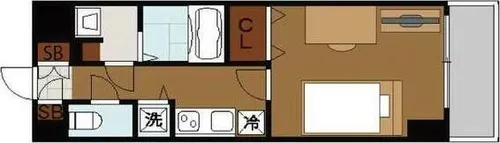 エスリード難波レジデンス【7階】の間取り