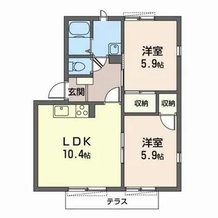 ハイツ南多聞台【0102号室】の間取り
