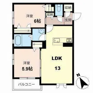 シャーメゾン愛【0201号室】の間取り