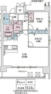 スプランディッド本町グラン【17階】の間取り