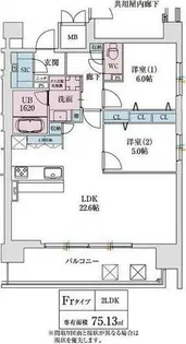 スプランディッド本町グラン【17階】の間取り