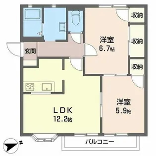 シャルムコーポ【0107号室】の間取り