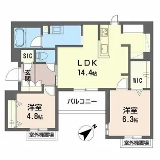 シャーメゾンさくら大久保駅前【0402号室】の間取り