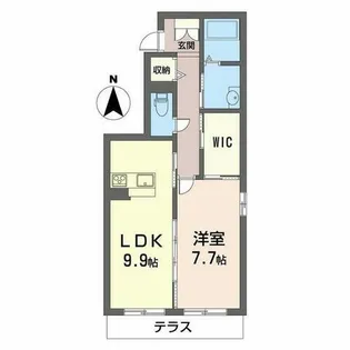 グリーンハイム城ノ下【0102号室】の間取り